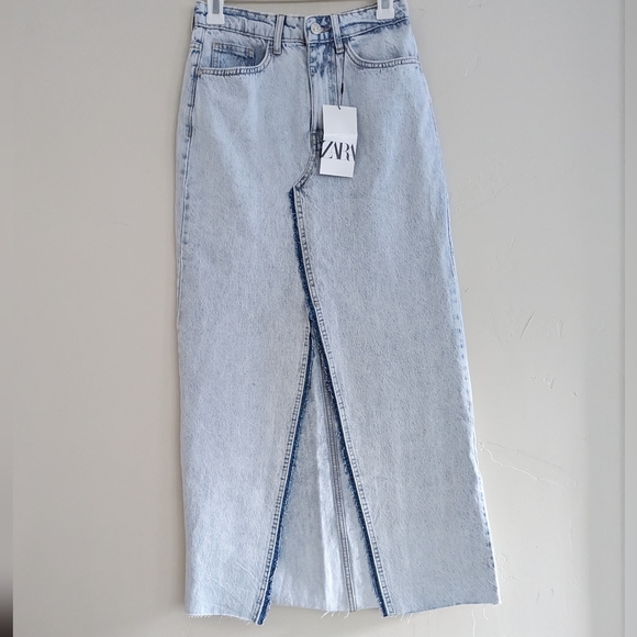 ZARA NEW Z1975 DENIM MAXI SKIRT XS,S,M,L - Picture 8 of 9